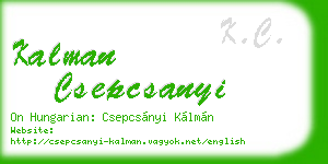 kalman csepcsanyi business card